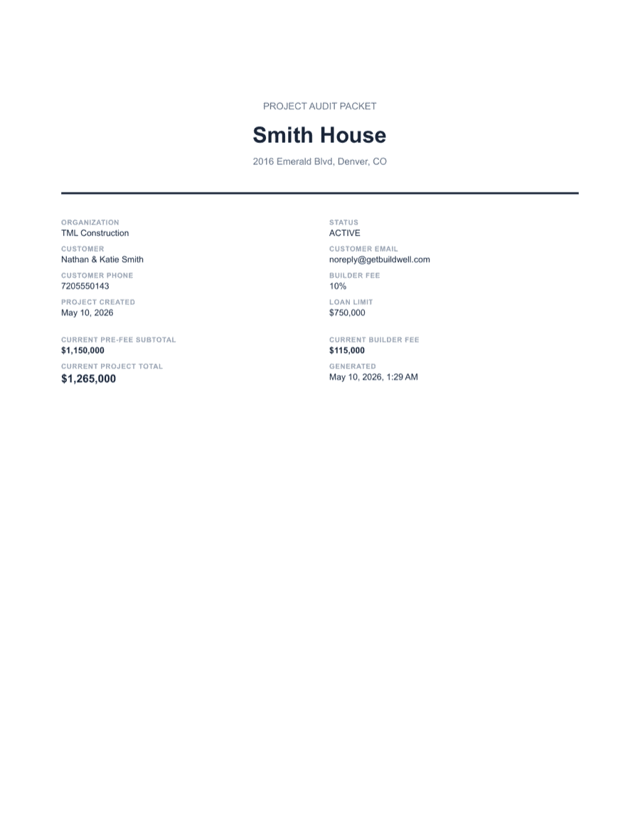 Sample audit packet — page 1 of 17